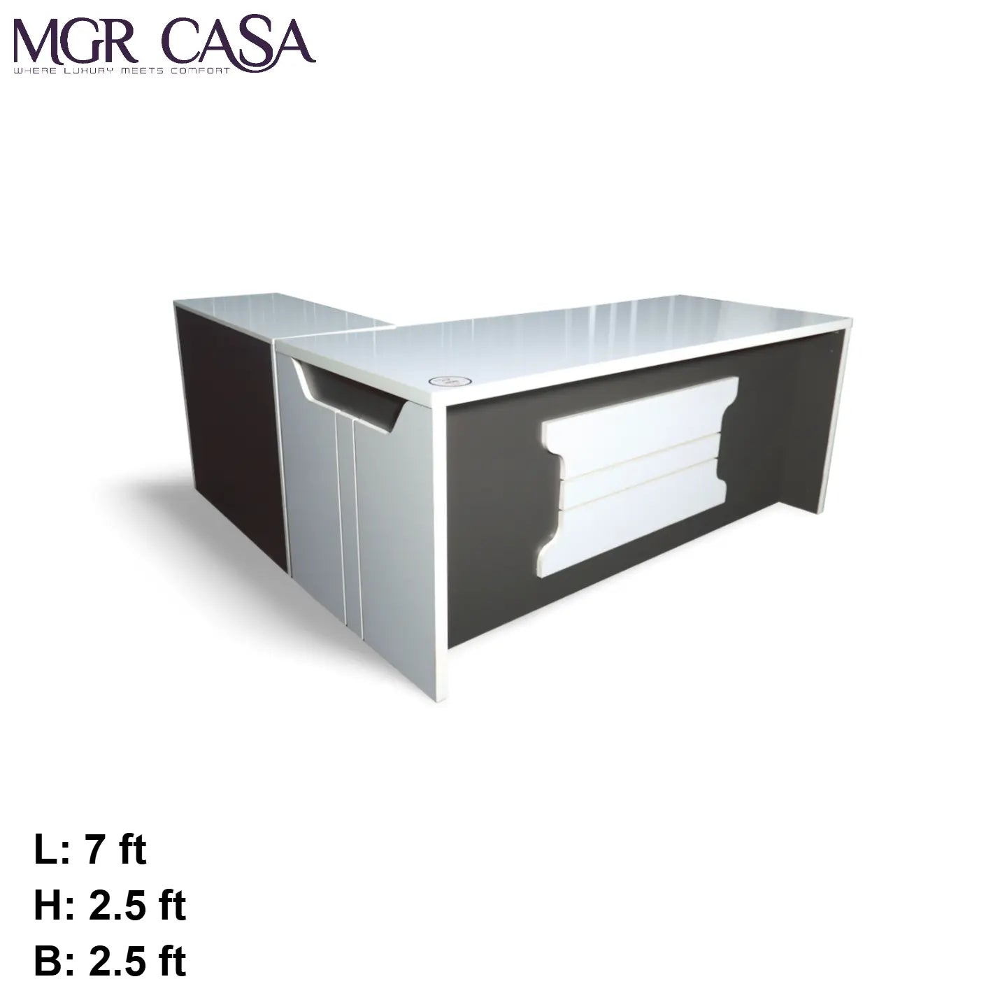 MGR UV COATED ENGINEERING WOOD FRAME SIZE CUSTUMIZABLE OFFICE TABLE MGR CASA