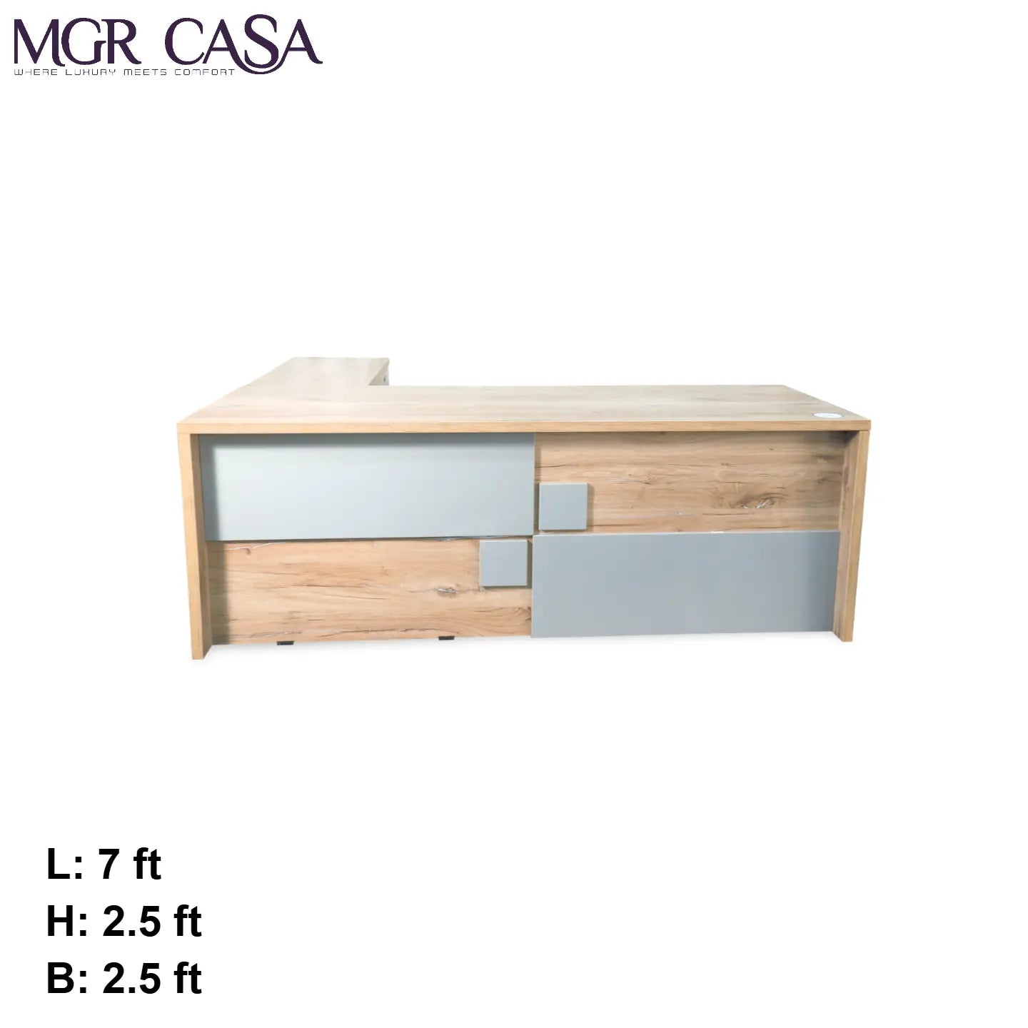 MGR ENGINEERING WOOD SIZE CUSTUMIZABLE L SHAPE OFFICE TABLE MGR CASA