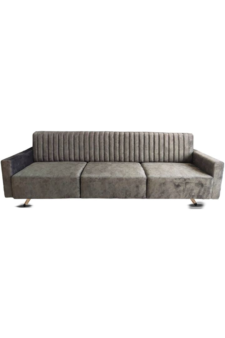 MGR Saffron Velvet 3 Seater Sofa in Grey Colour