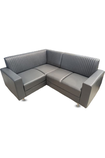 MGR Elevate Rexine L Shape Sofa In Plain Grey Colour