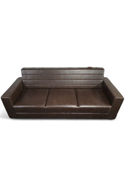 MGR Elevate Rexine 3 Seater Sofa In Wood Dton Colour