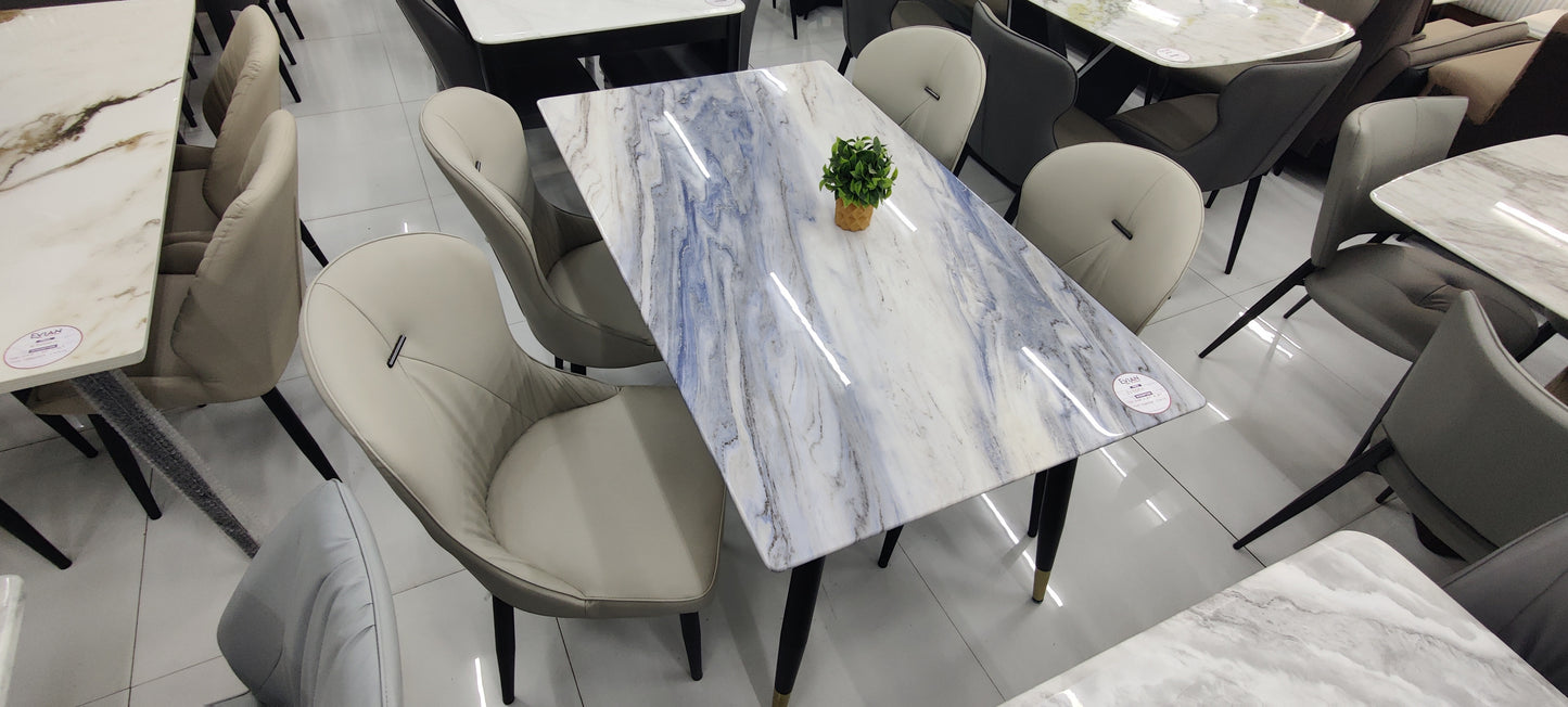 MGR New Marble Top Dining Table With 4 Chairs