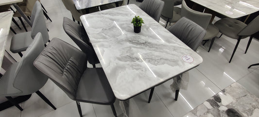 MGR Marble Top Four Seater Dining Table Set