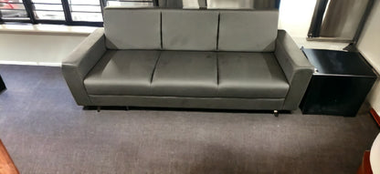 MGR Rexine 3 Seater Sofa In Black Colour