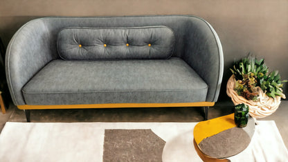 MGR New Shape Rexine Sofa In Grey Colour