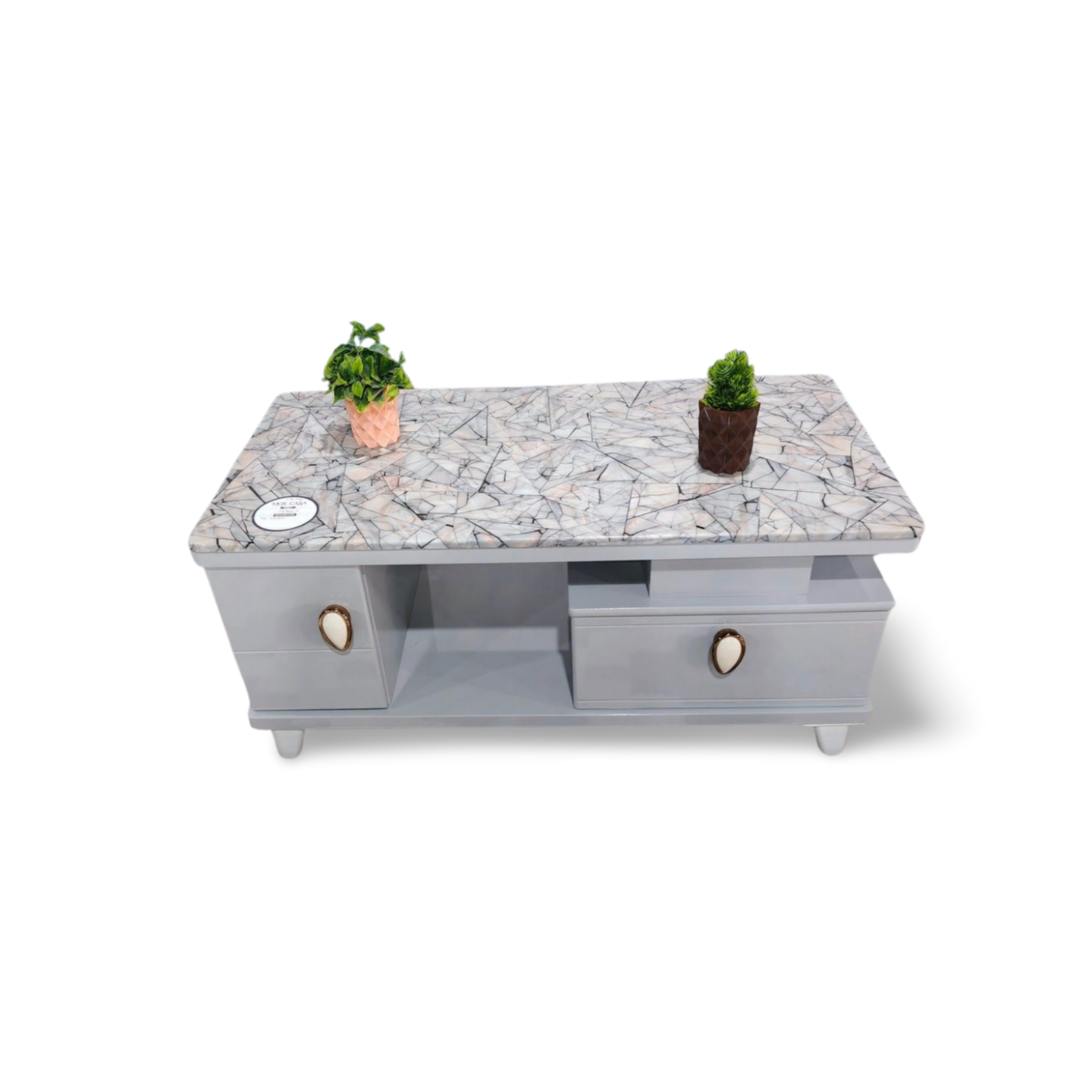 MGR MARBLE TOP ENGINEERING WOOD BASE CENTER TABLE