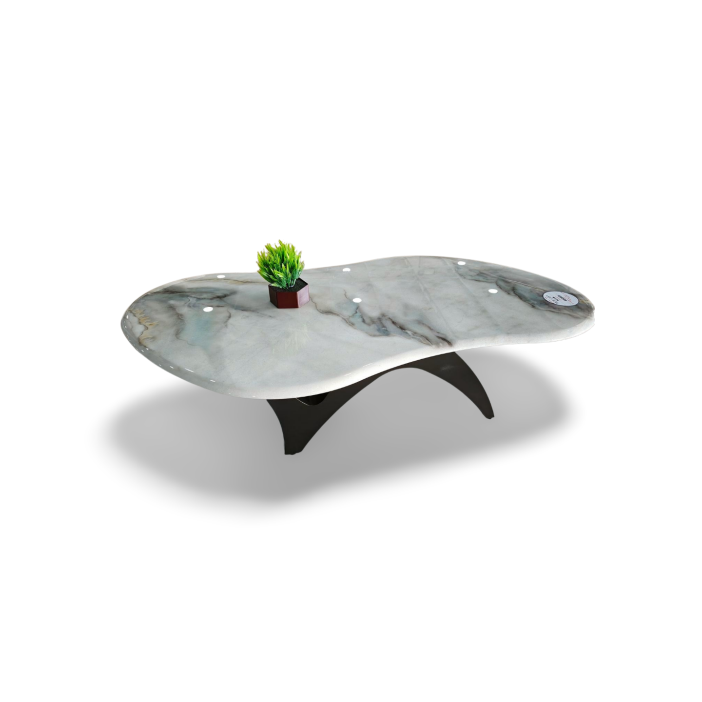 MGR MARBLE TOP, METAL BASE, CENTER TABLE