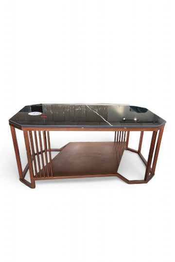 MGR Mateel Base Ceramic Top Center Table In Rose Gold Colour