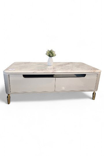 MGR marble Top Four Drawer Center Table In Grey Colour