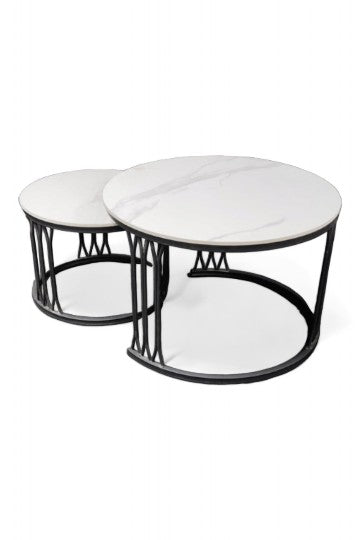 MGR New Ceramic Top Center Table In Black Base