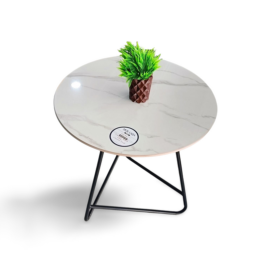 MGR CERAMIC TOP METAL BASE CORNER TABLE/ TEA TABLE