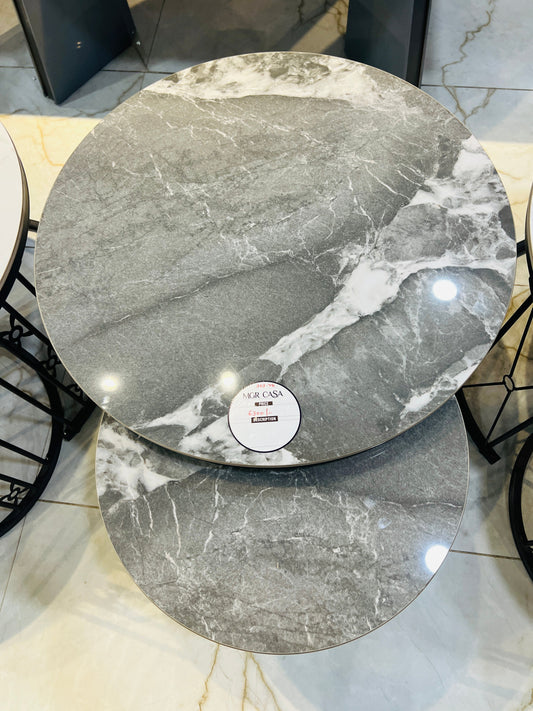 MGR CASA – Modern Grey & White Ceramic Center Table Set with Stylish Design MGRCASA