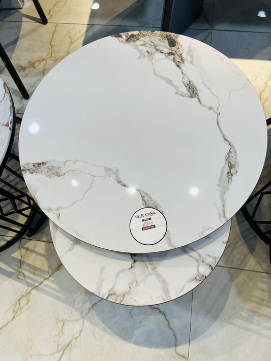 MGR CASA – Premium Cream Ceramic Center Table Set with Modern Elegant Design MGRCASA