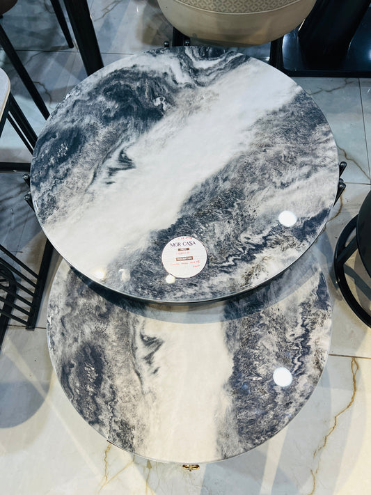 MGR CASA – Elegant Round & Oval Artificial Marble Center Table Set with Unique Design MGRCASA
