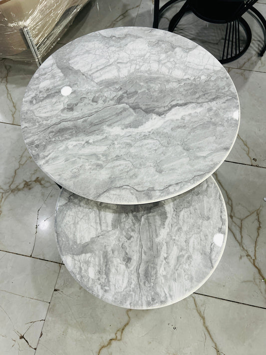MGR CASA – Elegant Artificial Marble Center Table Set with Practical Storage MGRCASA