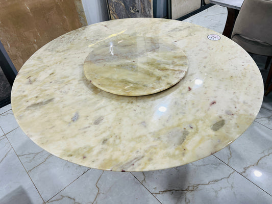 MGR CASA – Unique Yellow Round Natural Marble Table MGRCASA