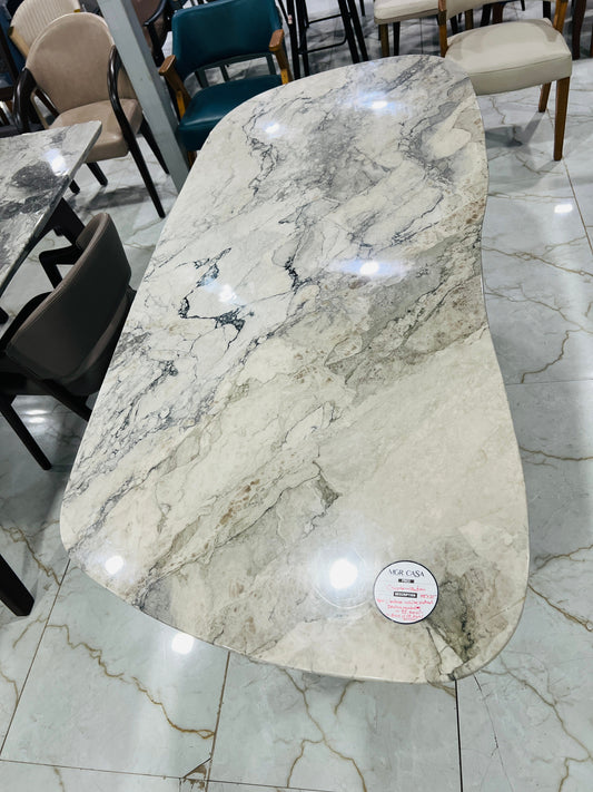 MGR CASA – Unique Marble & Valsadi Saag Wood Dining Table MGRCASA