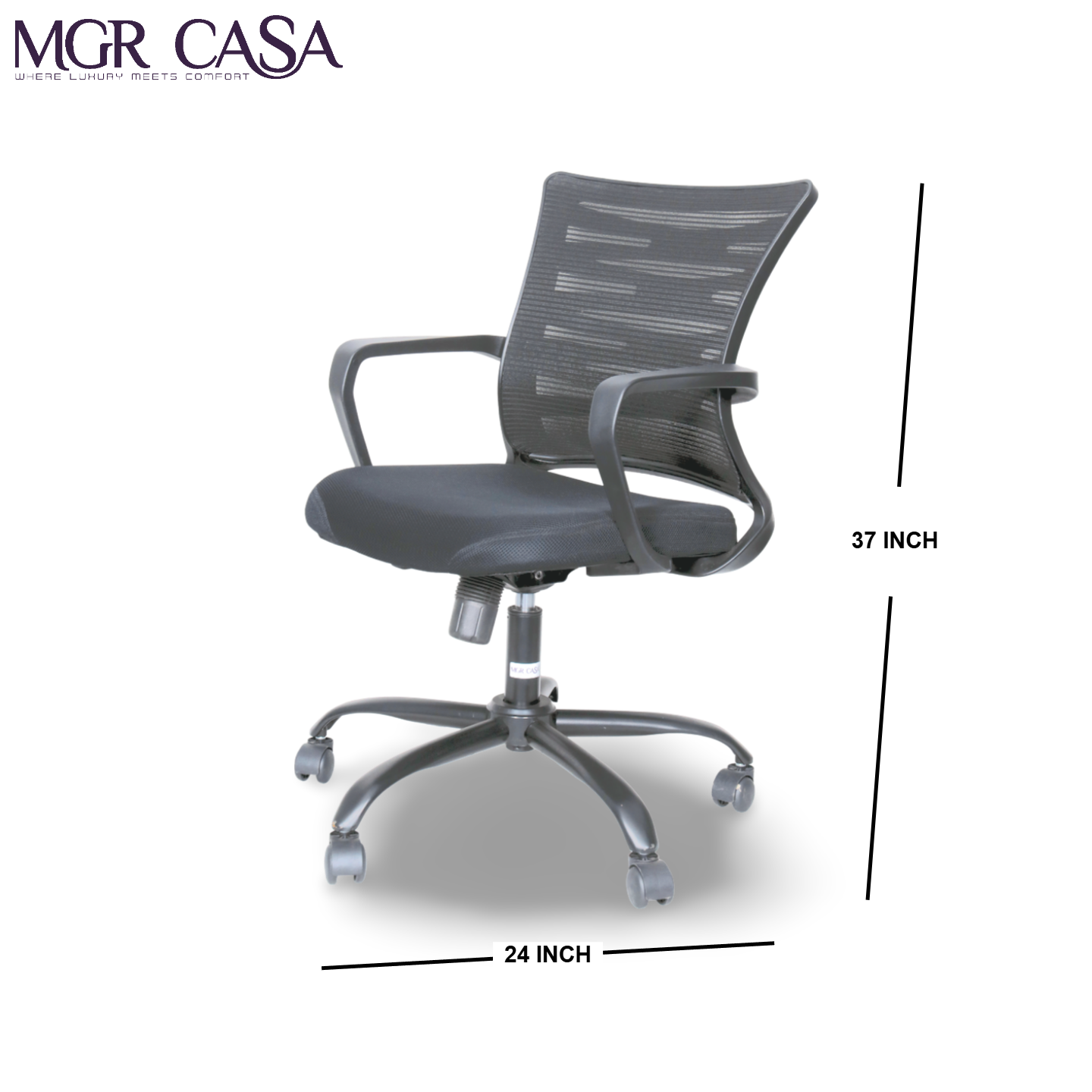 MGR ZIGZAG BLACK MID BACK MESH OFFICE CHAIR