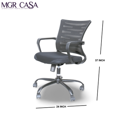 MGR ZIGZAG BLACK MID BACK MESH OFFICE CHAIR