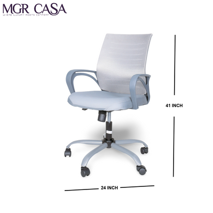 MGR DELTA GREY MID-BACK MESH OFFICE CHAIR