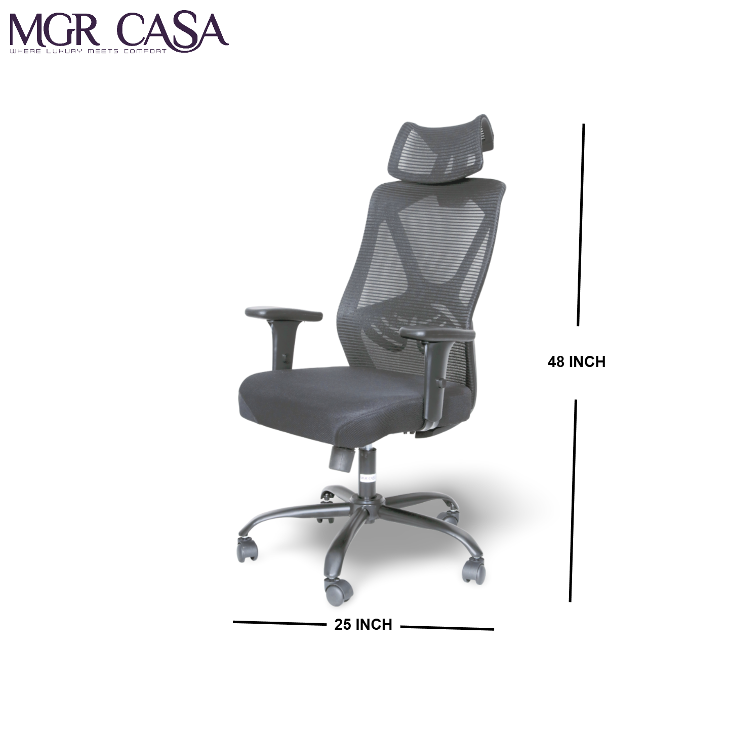 MGR YARIS BLACK HIGH BACK MESH OFFICE CHAIR