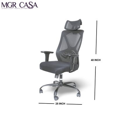 MGR YARIS BLACK HIGH BACK MESH OFFICE CHAIR