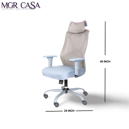 MGR YARIS GREY HIGH BACK MESH OFFICE CHAIR