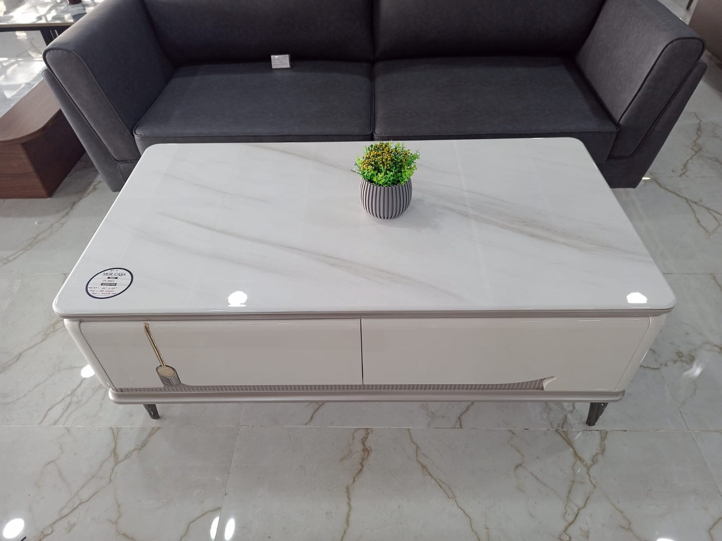 MGR New Marble Top MDF Center Table For Home