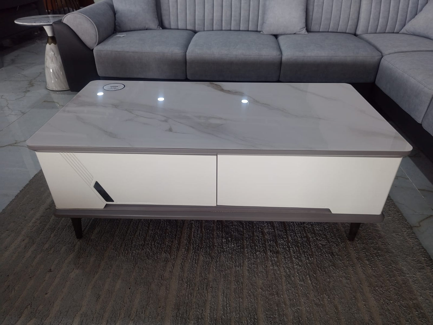 MGR New Center Table With Glass Top With Four Drawer