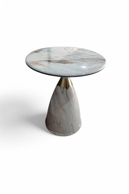 MGR New Corner Table With Marble Top Metal Base