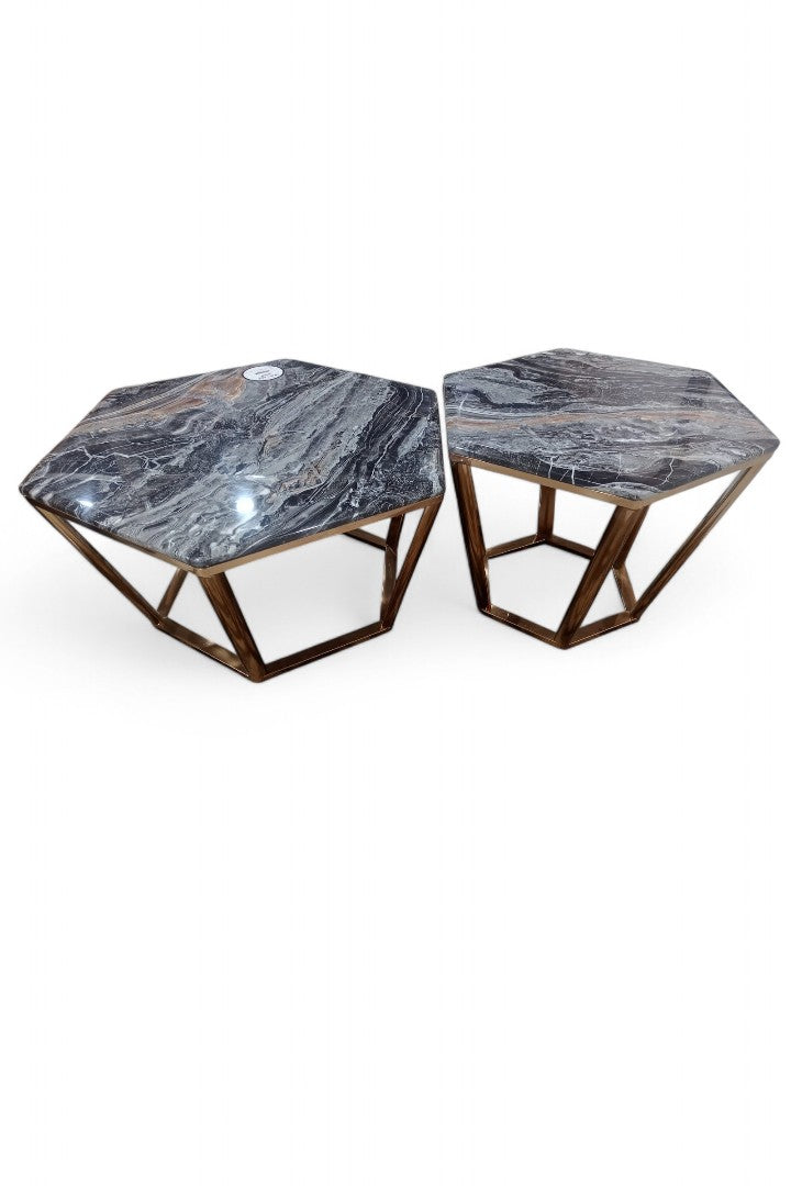 MGR New Marble Top Center Table In Ross Gold pvd Coting