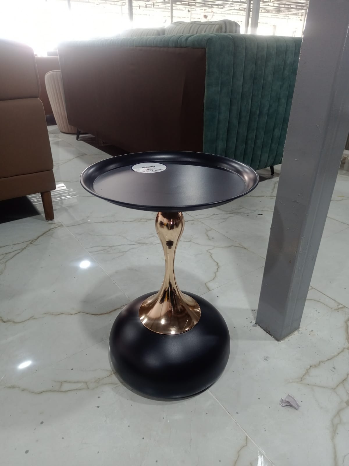 MGR Metal Base New Corner Table In Black Colour