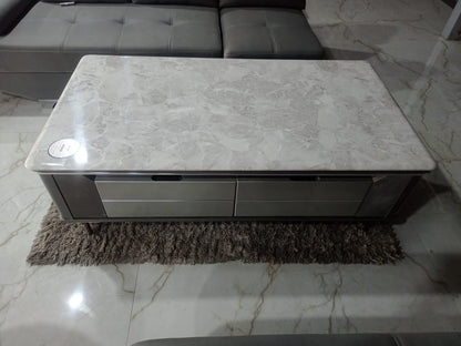 MGR Marble Top MDF Center Table With Four Drawer