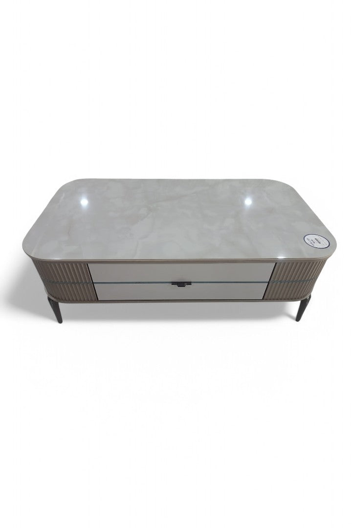 MGR New Ceramic Top Center Table With Two Drawer