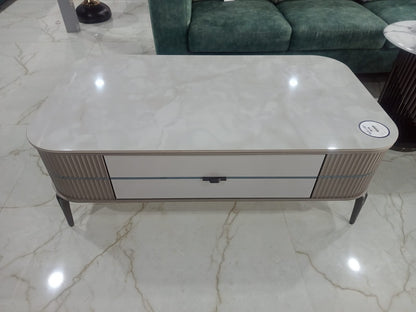 MGR New Ceramic Top Center Table With Two Drawer