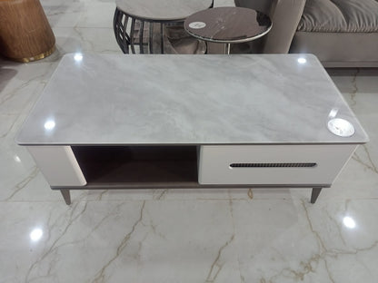 MGR New MDF Center Table With Glass Top