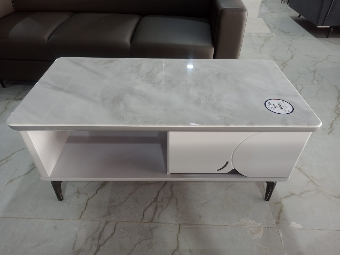 MGR New Glass Top Center Table With MDF Base