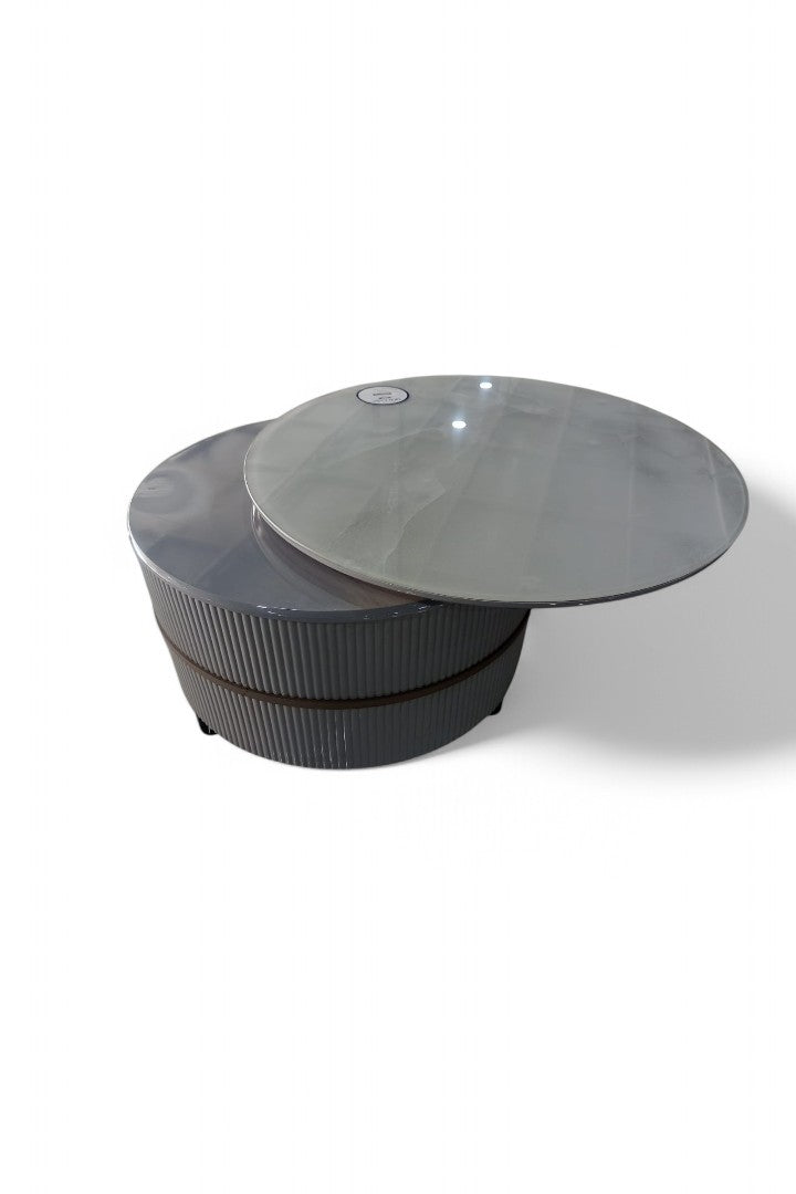 MGR New Glass Top Center Table In 360 Rotated