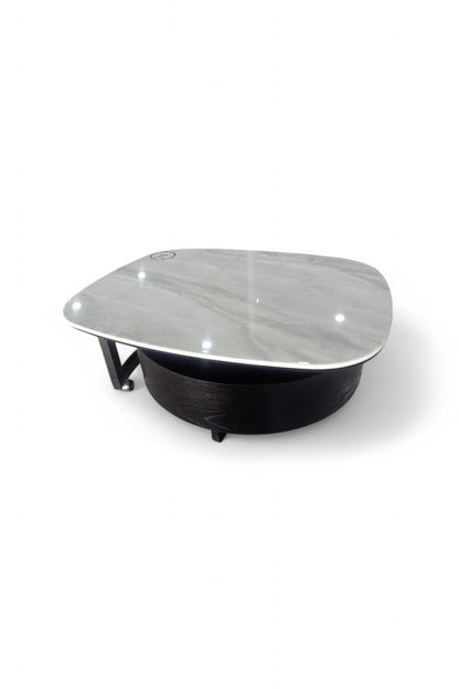 MGR New 360 Rotated Center Table With Glass Top