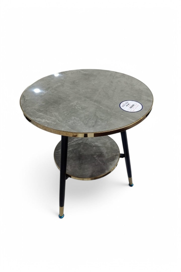 MGR New MDF Top Metal Base Center Table In Black Colour