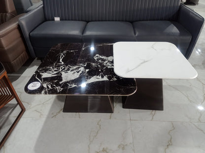 MGR New Marble Top Metal Base Center Table In Balck Or White Colour