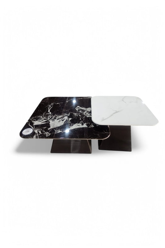 MGR New Marble Top Metal Base Center Table In Balck Or White Colour