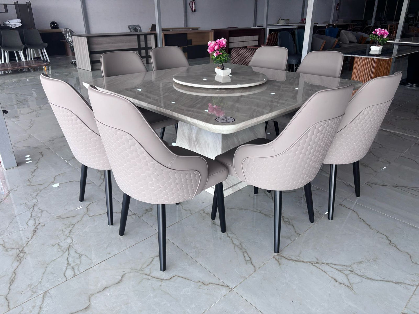 MGR New Eight Seater Marble Top Dining Table