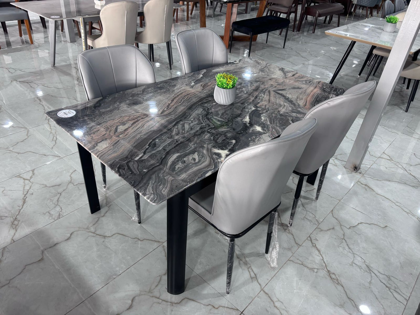 MGR New Four Seater Dining Table Set With Marble Top