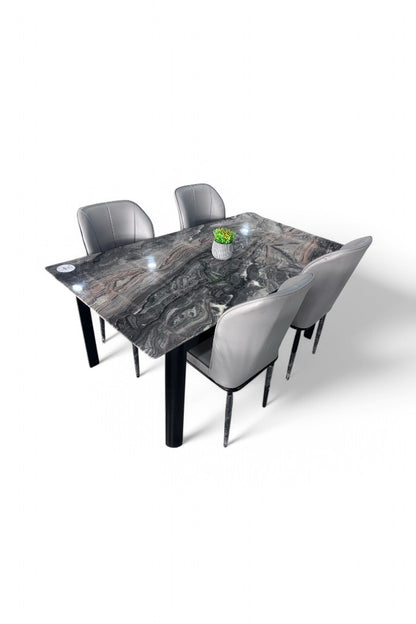 MGR New Four Seater Dining Table Set With Marble Top