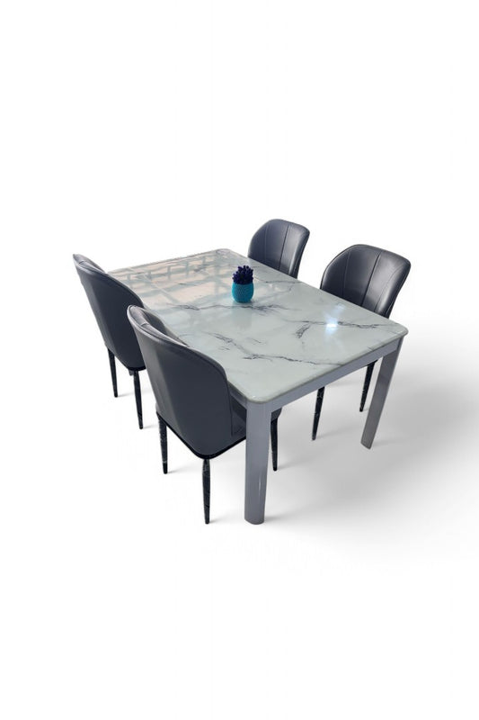 MGR Four Seater Dining Table Set With Marble Top