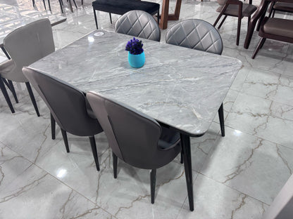 MGR New Four Seater Dining Table Set With Marble Top