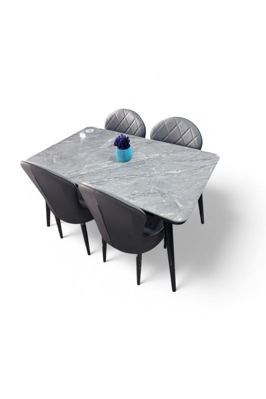 MGR New Four Seater Dining Table Set With Marble Top