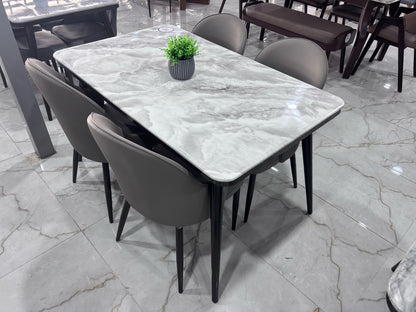 MGR New Four Seater Dining Table Set With Marble Top