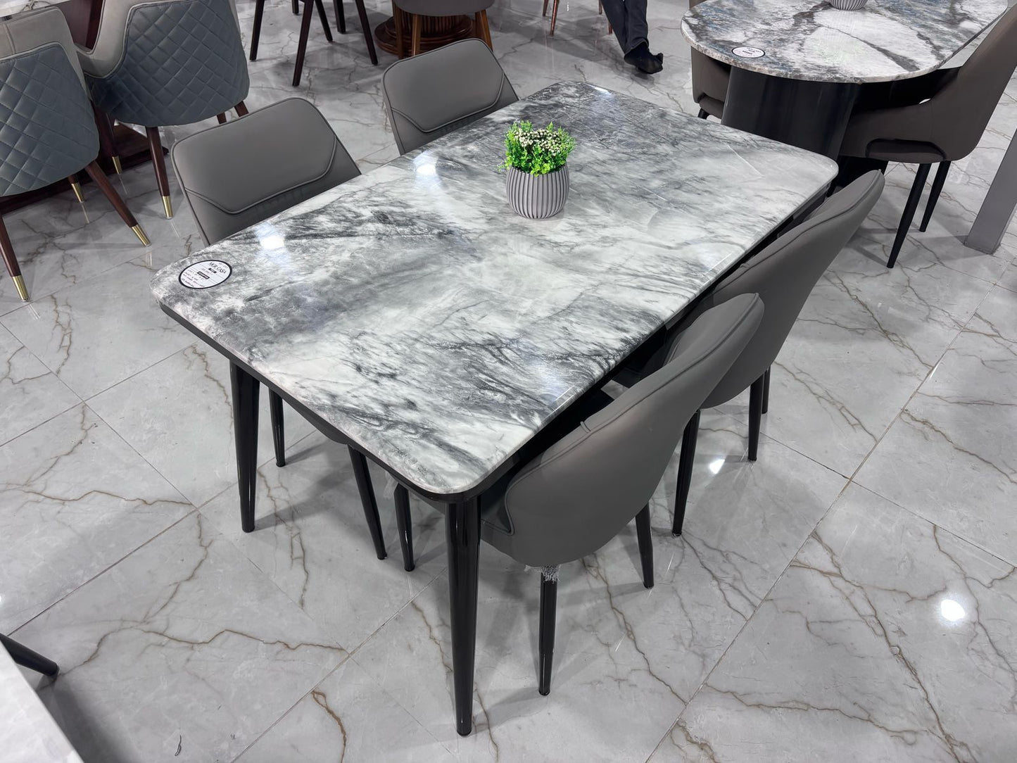 MGR New Four Seater Dining Table Set With Marble Top